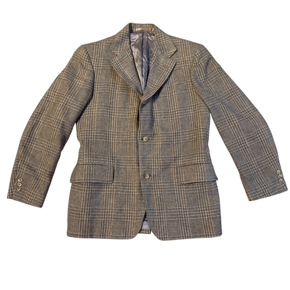 J Press Presstige Blazer Mens Plaid Wool 3 Button Sport Coat Jacket USA Made - Picture 1 of 7